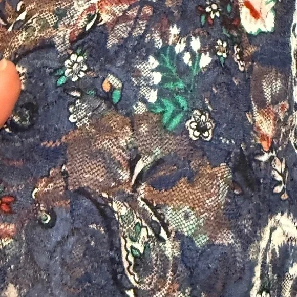 Attard State‎ Blue Paisley Floral Print Long Sleeve Fit Flare Dress Size M Boho - Picture 4 of 7